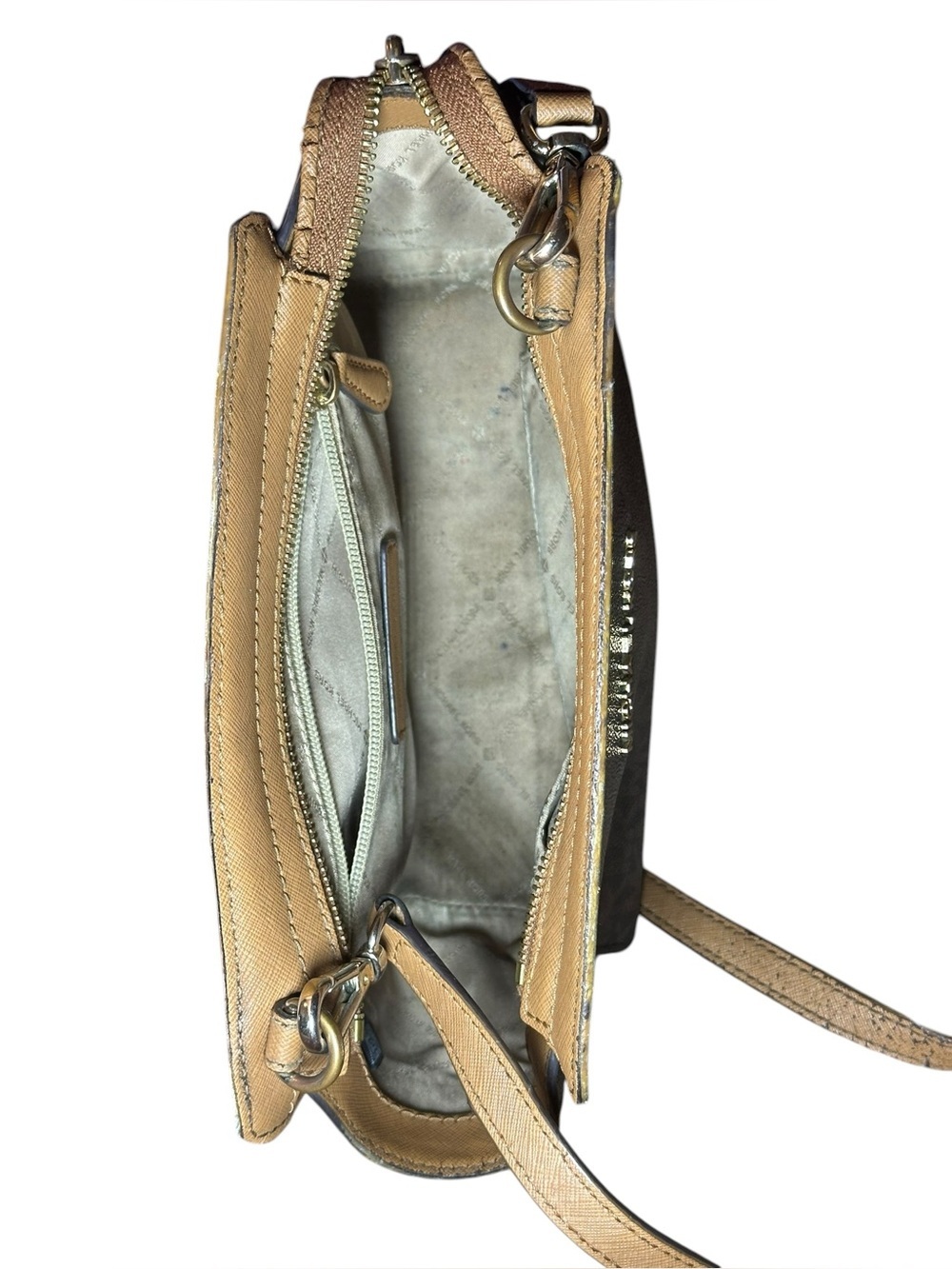 Michael Kors Selma small Messenger Crossbody Bag in brown logo-print design​ - Picture 10 of 14